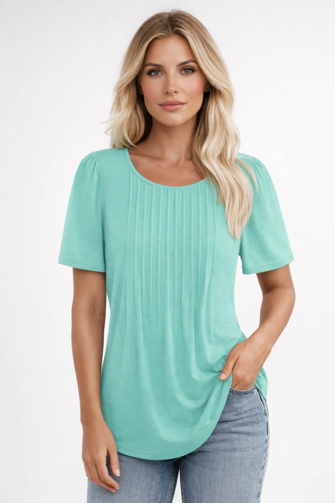 Women's Round Neck T-Shirt | Slim Fit | Spring - Mint