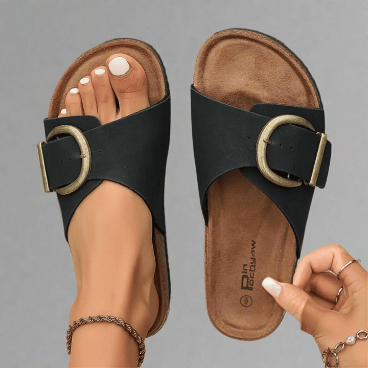 Women's Sandals | Buckle Strap | Summer - Black