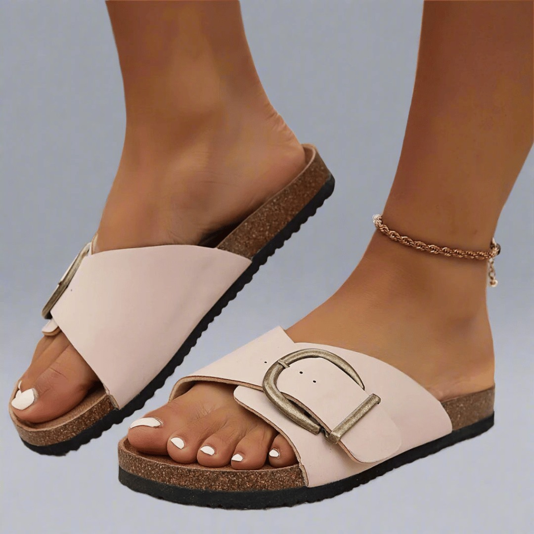 Women's Sandals | Buckle Strap | Summer - Light Pink