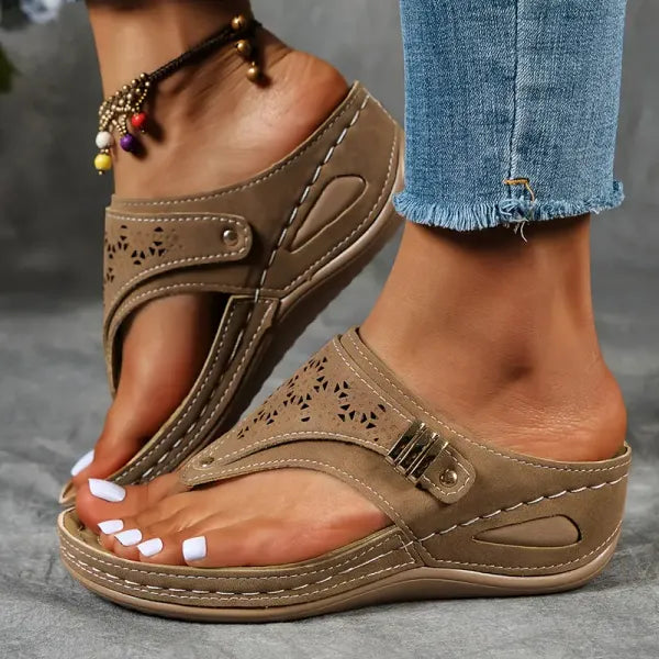 Women's Sandals | Elegant | Slip-On | Summer - Brown