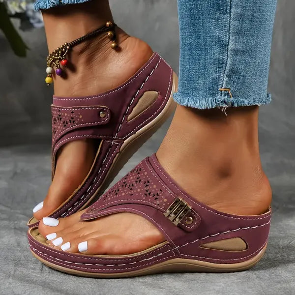 Women's Sandals | Elegant | Slip-On | Summer - Burgundy
