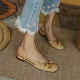 Women's Sandals | Low Heel | Slingback | Slip-On | Summer - Khaki