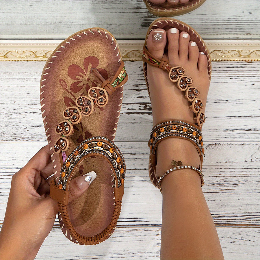 Women's Sandals | Retro | Slip-On | Summer - Caramel