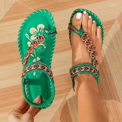 Women's Sandals | Retro | Slip-On | Summer - Green