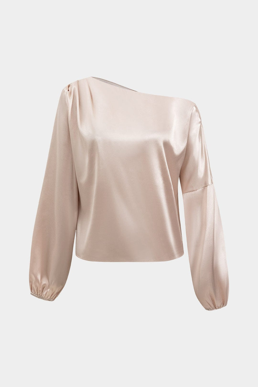 Women's Satin Blouse | Balloon Sleeves | Elegant | Winter - Champagne