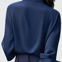 Women's Satin Button-Up Blouse - Elegant Summer Style