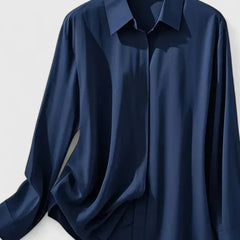 Women's Satin Button-Up Blouse - Elegant Summer Style