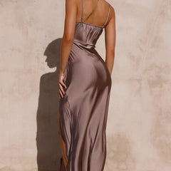Women's Satin Maxi Dress | Spaghetti Straps | Elegant | Summer