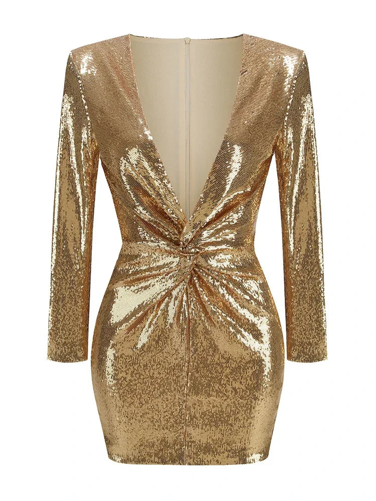 Women's Sequin Mini Dress | Long Sleeve | Winter