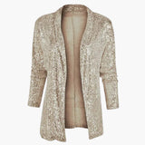 Women's Sequin Vest | Shawl Collar | Formal | Winter - Gold