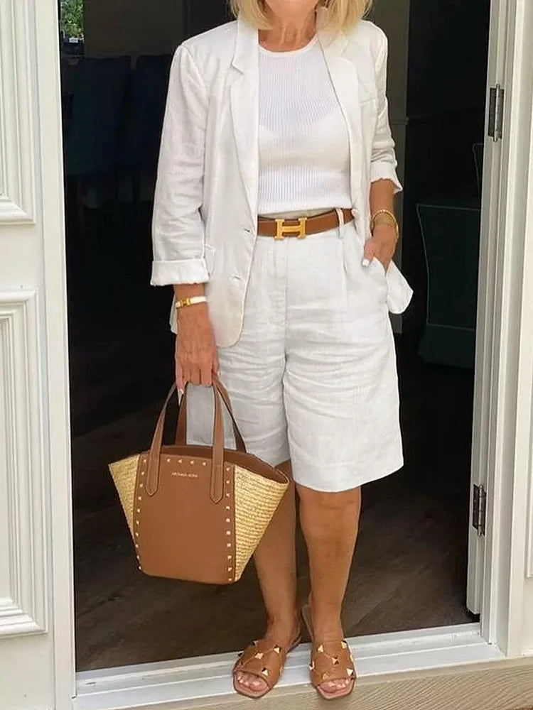 Women's Set | Elegant | Easy Fit | Summer - White