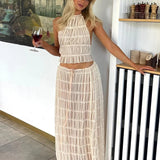 Women's Set | Elegant | Pleated Detail | Summer - White