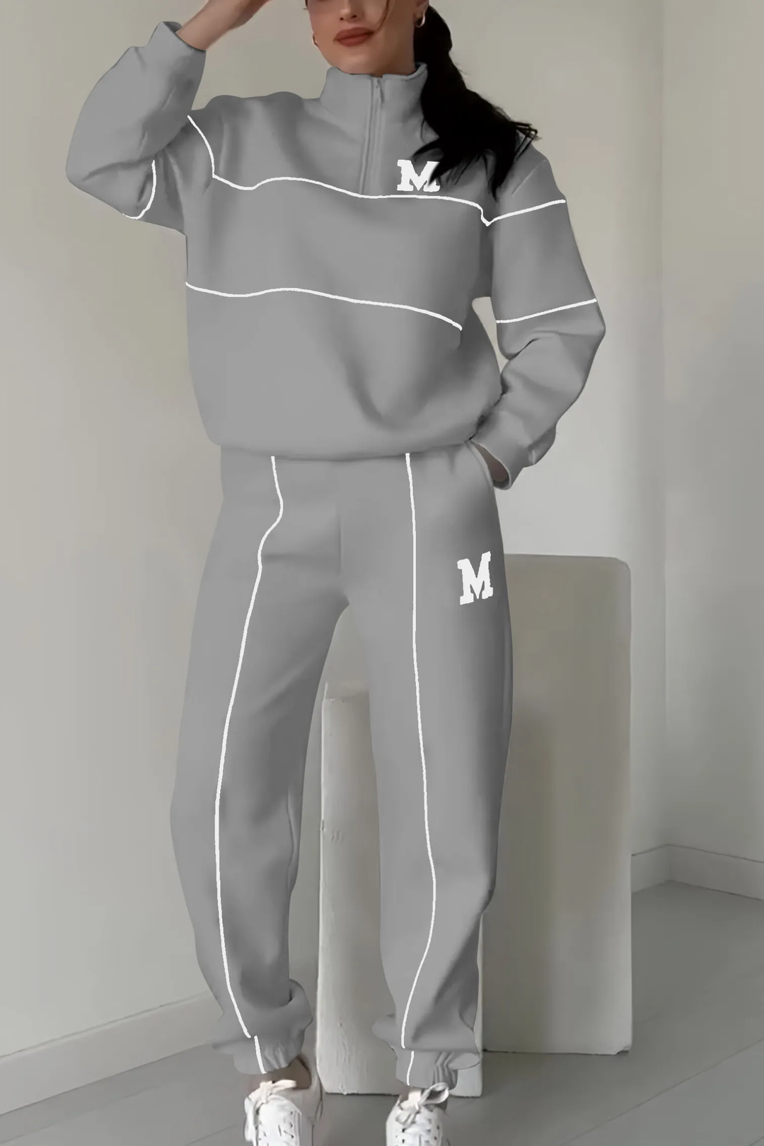 Women's Set | Elegant | Two-Piece | Autumn - Grey