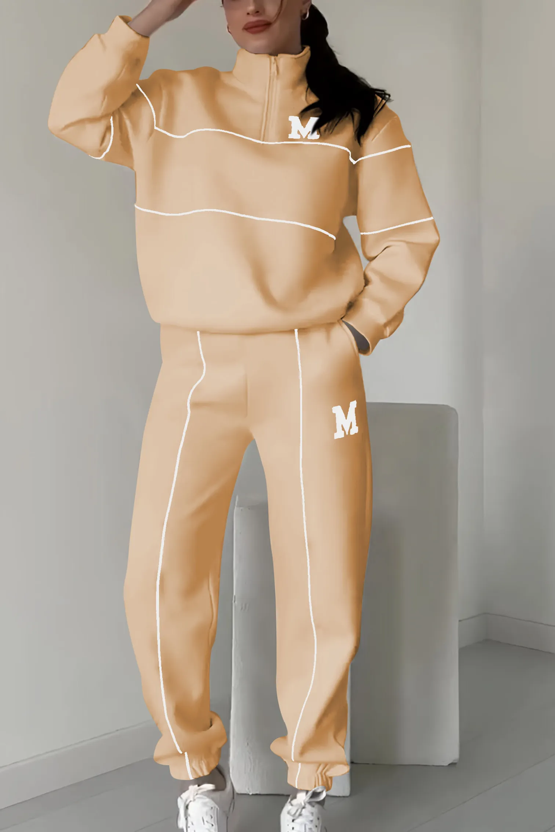 Women's Set | Elegant | Two-Piece | Autumn - Khaki
