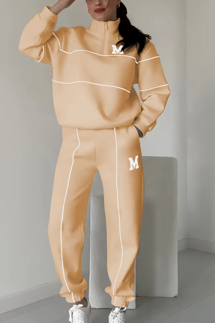 Women's Set | Elegant | Two-Piece | Autumn - Khaki