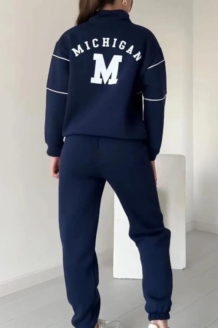 Women's Set | Elegant | Two-Piece | Autumn - Navy