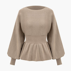 Women's Set | Knit | Peplum Top & Pencil Skirt | Elegant | Autumn