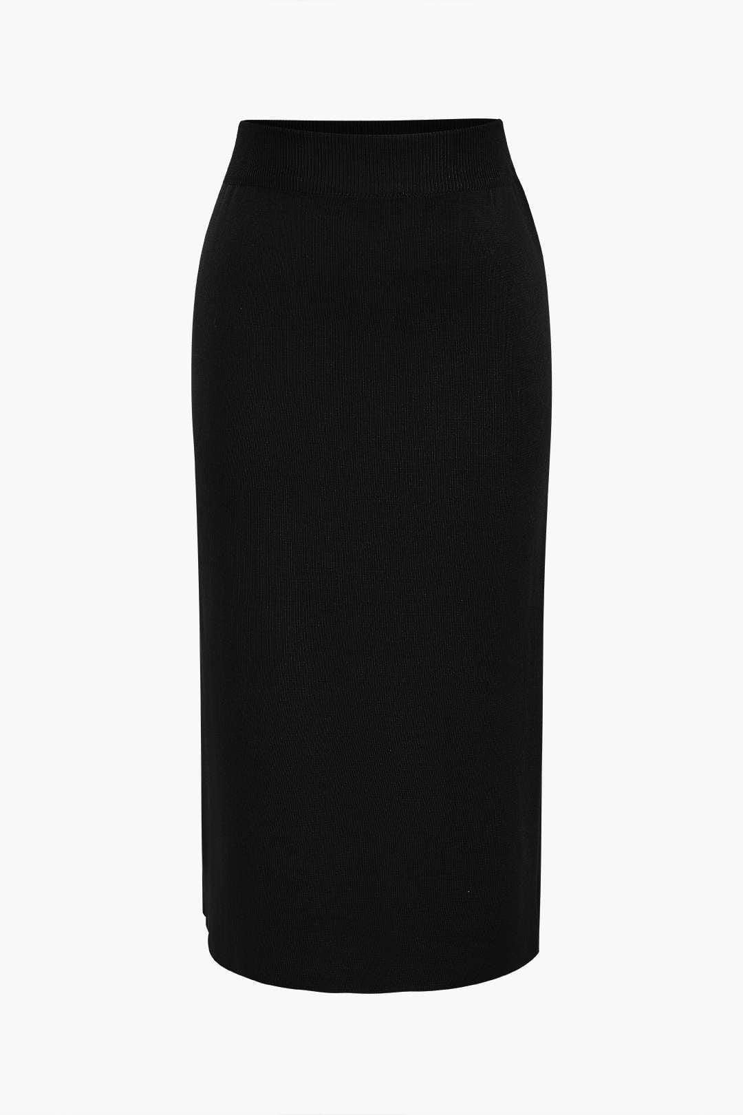 Women's Set | Knit | Peplum Top & Pencil Skirt | Elegant | Autumn