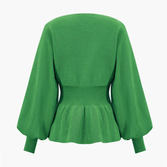 Women's Set | Knit | Peplum Top & Pencil Skirt | Elegant | Autumn
