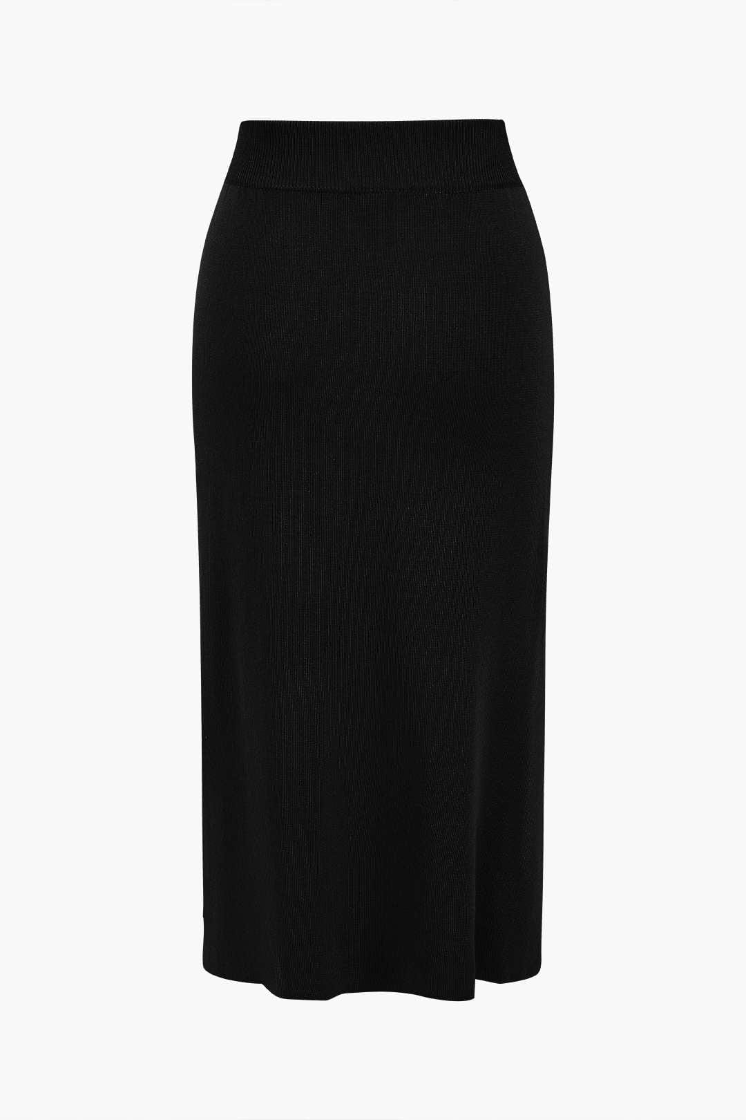 Women's Set | Knit | Peplum Top & Pencil Skirt | Elegant | Autumn