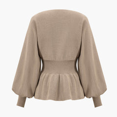 Women's Set | Knit | Peplum Top & Pencil Skirt | Elegant | Autumn