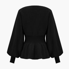 Women's Set | Knit | Peplum Top & Pencil Skirt | Elegant | Autumn