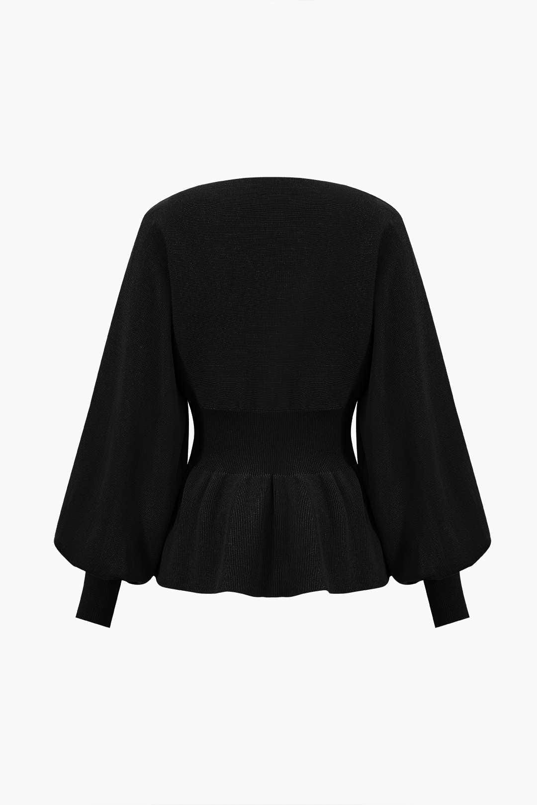 Women's Set | Knit | Peplum Top & Pencil Skirt | Elegant | Autumn