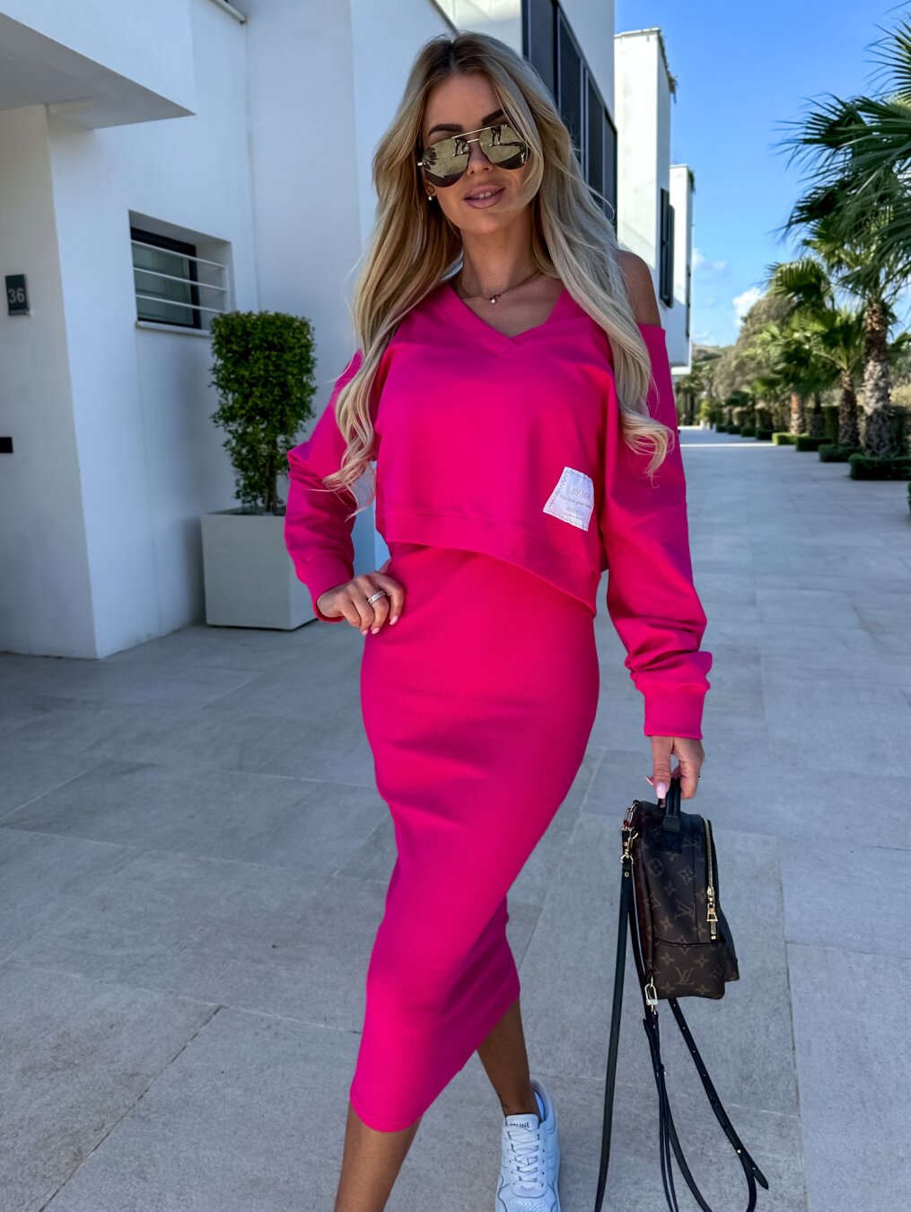 Women's Set | Midi | Two-Piece | Spring - Pink