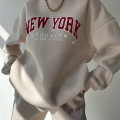 Women's Set | Plus Size | Two-Piece | New York Style | Urban | Autumn - Apricot