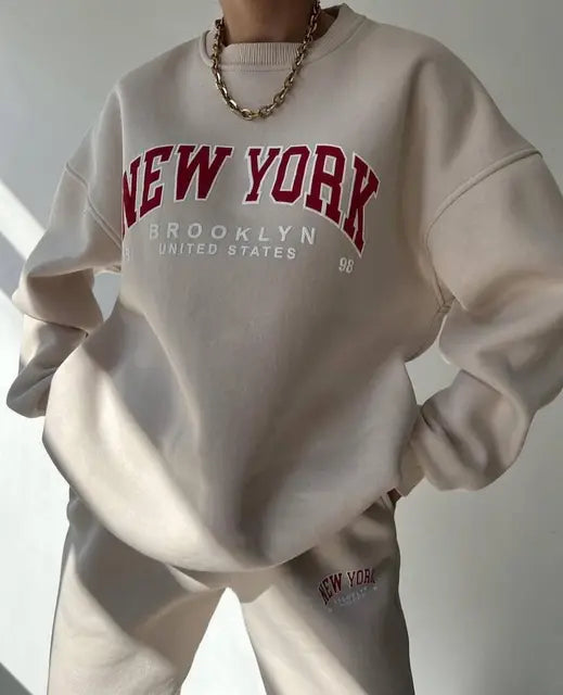 Women's Set | Plus Size | Two-Piece | New York Style | Urban | Autumn - Apricot