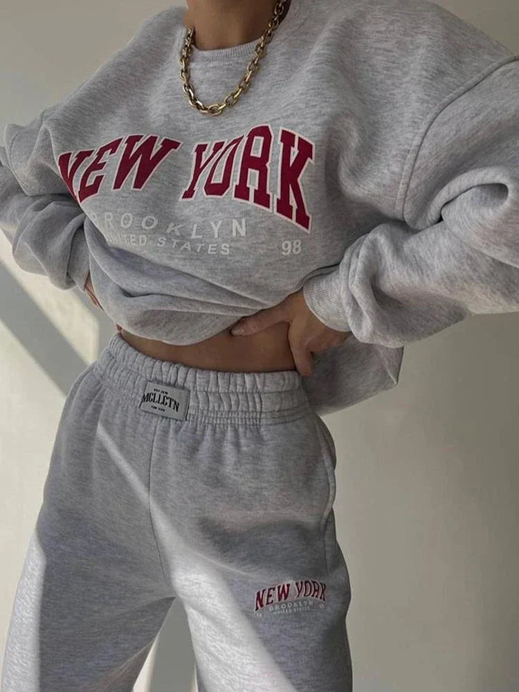 Women's Set | Plus Size | Two-Piece | New York Style | Urban | Autumn