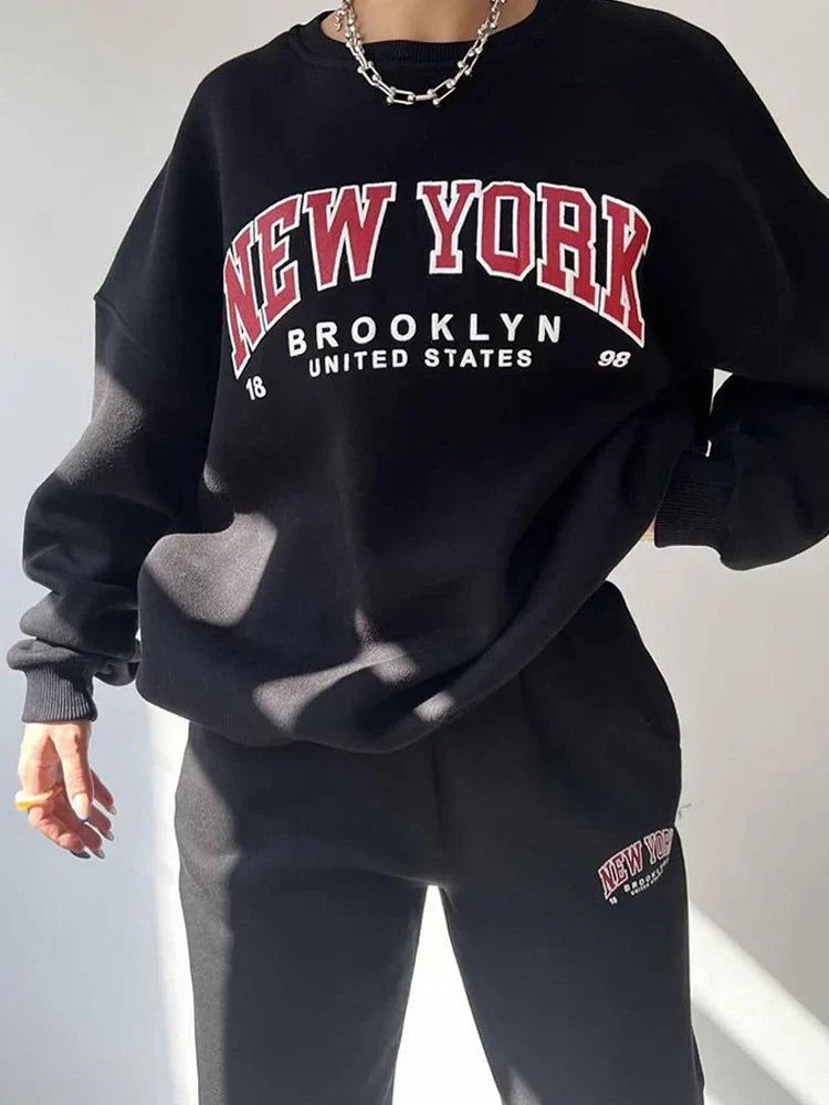 Women's Set | Plus Size | Two-Piece | New York Style | Urban | Autumn