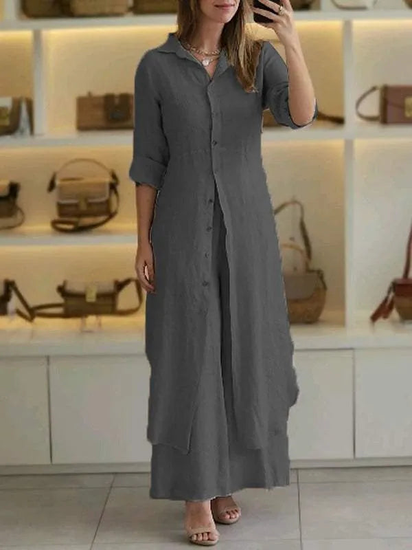 Women's Set | Tailored | Two-Piece | Spring - Charcoal
