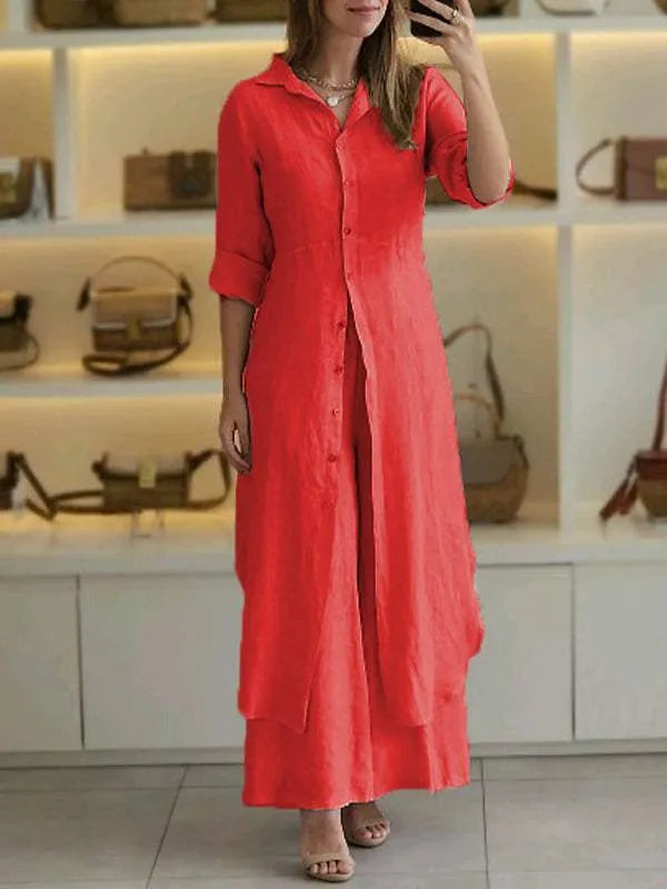Women's Set | Tailored | Two-Piece | Spring - Red
