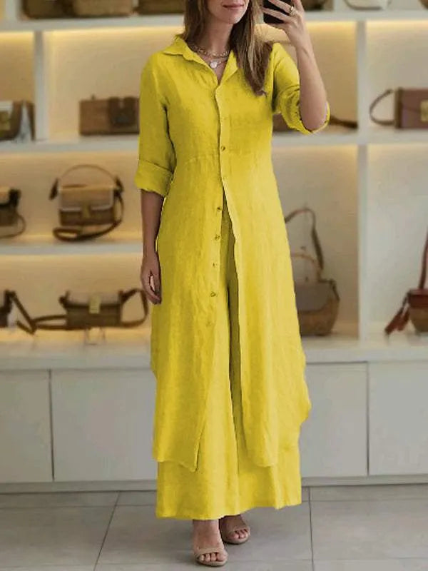 Women's Set | Tailored | Two-Piece | Spring - Yellow