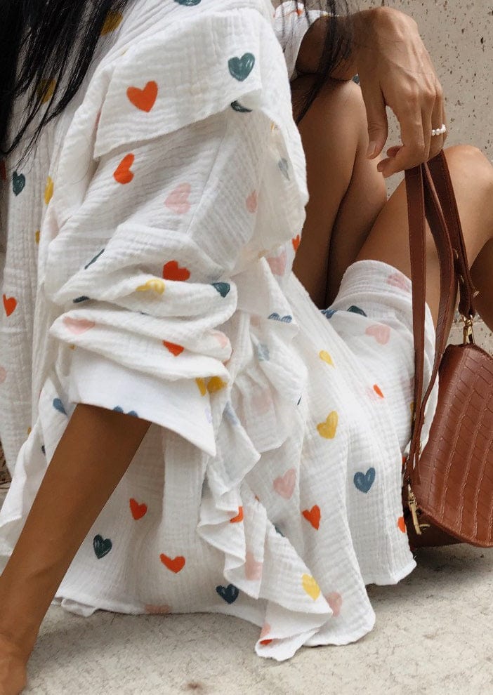 Women's Set | Two-Piece | Heart Print | Shorts | Summer