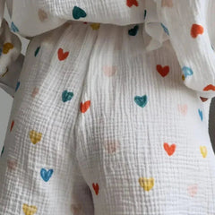 Women's Set | Two-Piece | Heart Print | Shorts | Summer