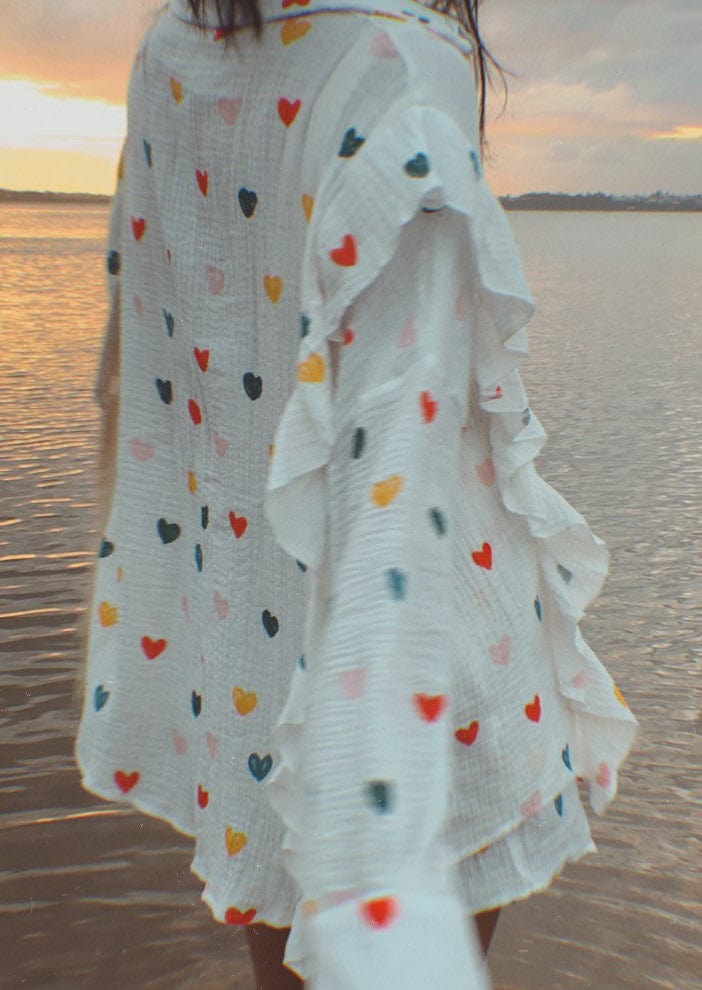 Women's Set | Two-Piece | Heart Print | Shorts | Summer