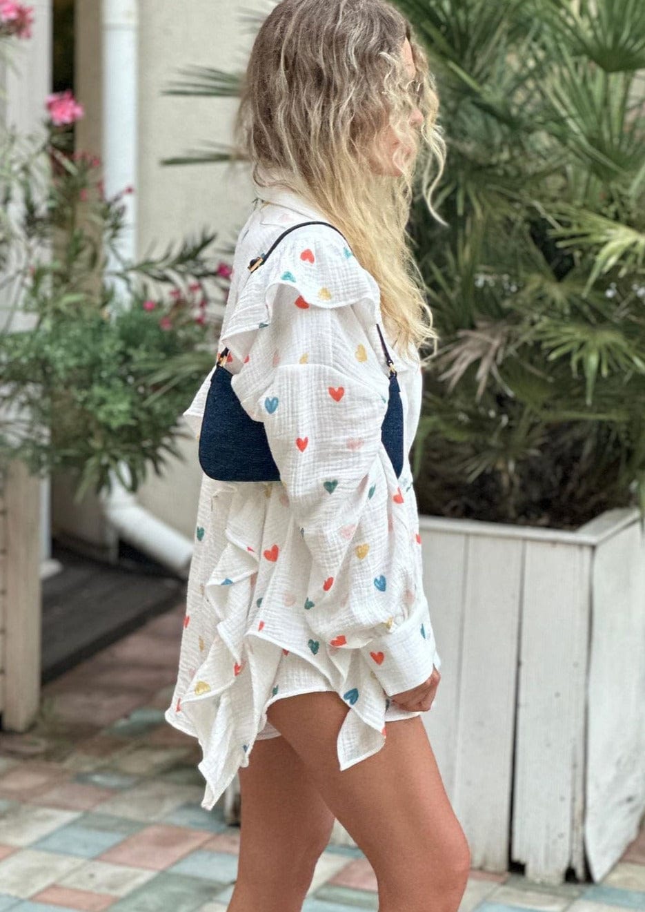 Women's Set | Two-Piece | Heart Print | Shorts | Summer