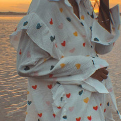 Women's Set | Two-Piece | Heart Print | Shorts | Summer