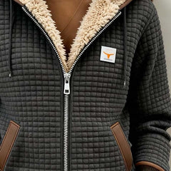 Women's Sherpa-Lined Quilted Jacket - Full-Zip Hooded Fleece | Autumn
