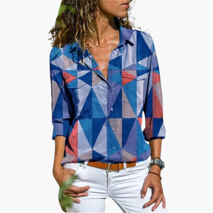 Women's Shirt | Button-Down | Long Sleeve | Spring - Blue