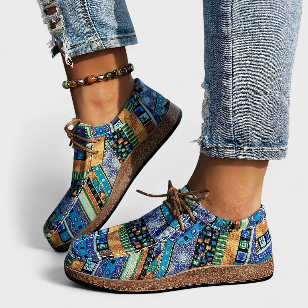 Women's Shoes | Retro Lace Up | Summer - Blue