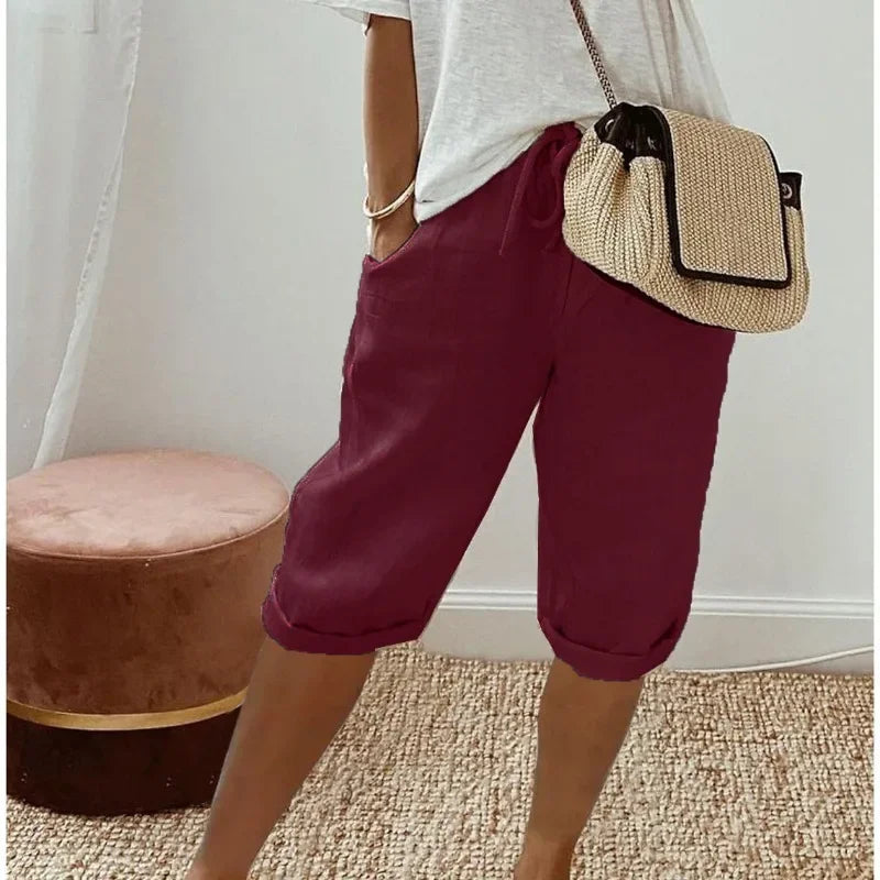 Women's Shorts | Tailored | Summer - Burgundy