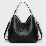 Women's Shoulder Bag with Classic Elegance - Structured Design - Black