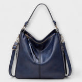 Women's Shoulder Bag with Classic Elegance - Structured Design - Blue