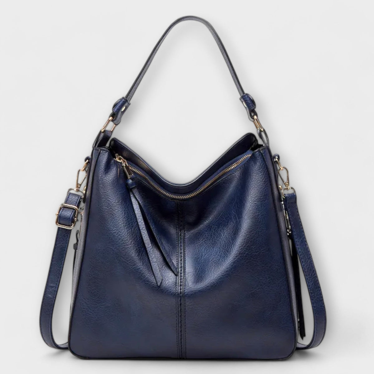 Women's Shoulder Bag with Classic Elegance - Structured Design - Blue