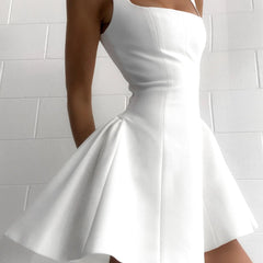 Women's Skater Dress | A-Line | Summer - White
