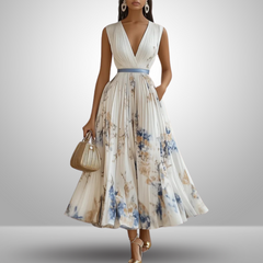 Women's Sleeveless Flowing Maxi Dress - Summer Elegance