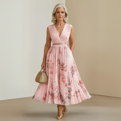 Women's Sleeveless Flowing Maxi Dress - Summer Elegance